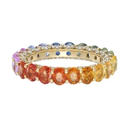 Tomfoolery Rainbow Oval Sapphire Full Eternity Ring New