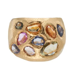 Tomfoolery Rainbow Sapphire Cocktail Art Ring Online