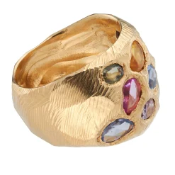 Tomfoolery Rainbow Sapphire Cocktail Art Ring Online