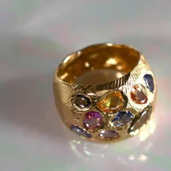 Tomfoolery Rainbow Sapphire Cocktail Art Ring Online