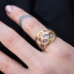 Tomfoolery Rainbow Sapphire Cocktail Art Ring Online