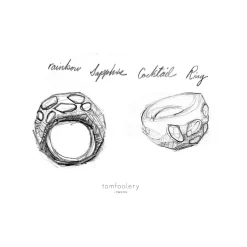 Tomfoolery Rainbow Sapphire Cocktail Art Ring Online