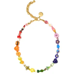 Tomfoolery Rainbow Surprise Beaded Ceramic Necklace Clearance