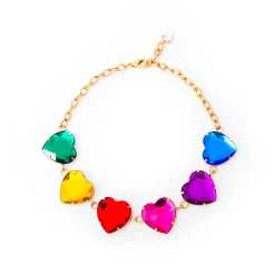 Tomfoolery Raro Choker in Rainbow Hot