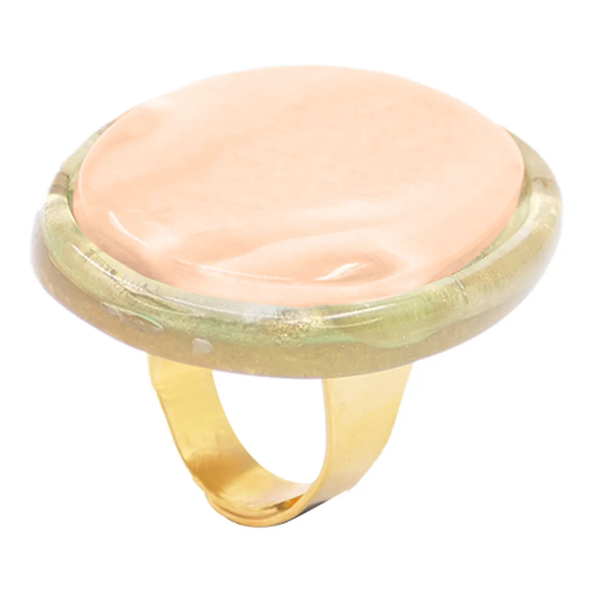 Tomfoolery Rayne Resin Oval Ring in Latte Discount