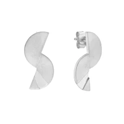 Tomfoolery Rayon Asymmetry Half Circle Studs Clearance