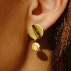 Tomfoolery Rayon Double Circle Drop Earrings Sale