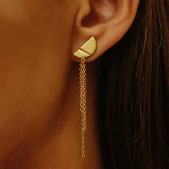 Tomfoolery Rayon Half Circle Chain Drop Earrings Discount