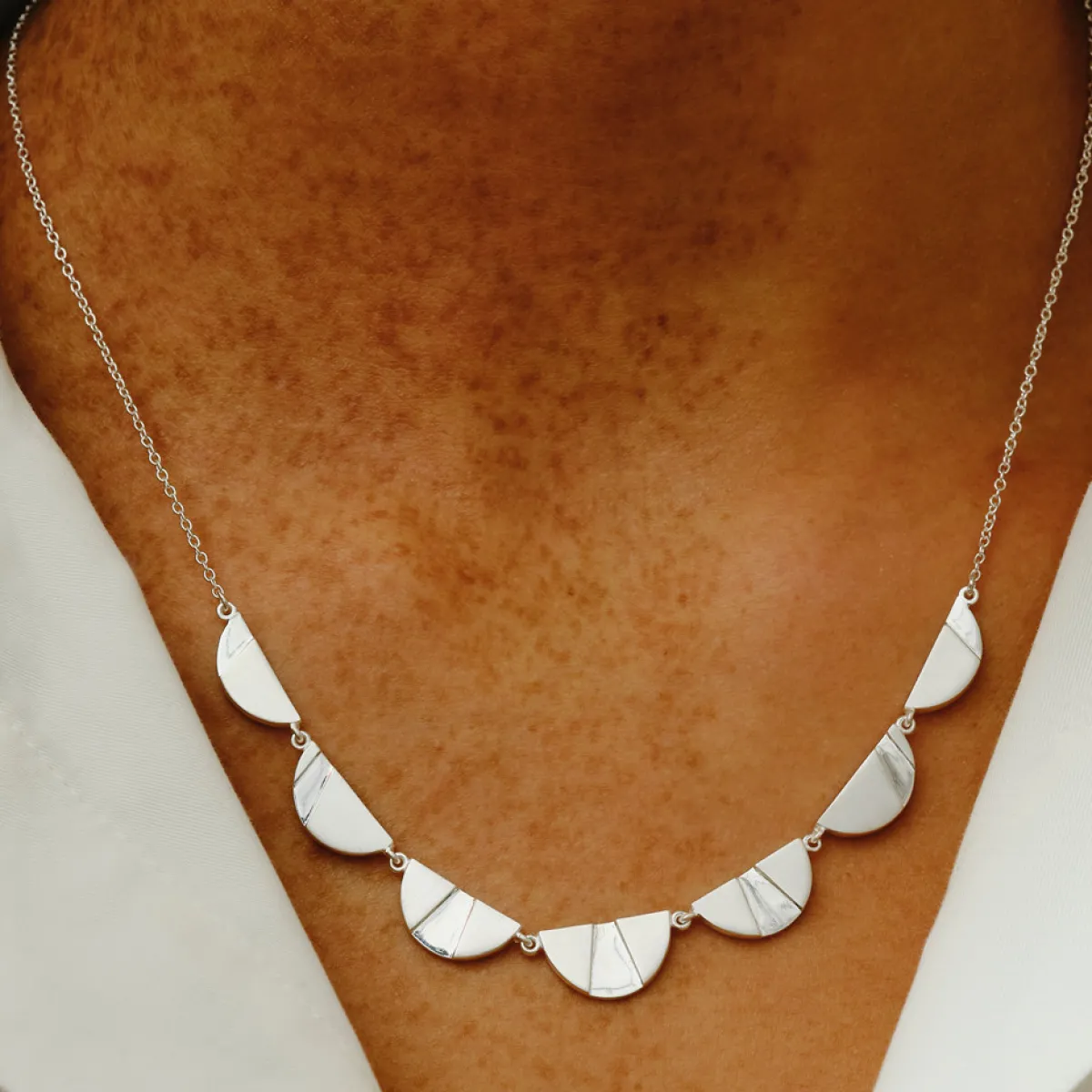 Tomfoolery Rayon Half Circle Necklace Clearance