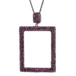 Tomfoolery Rectangular Drop Crystal Pendant Discount