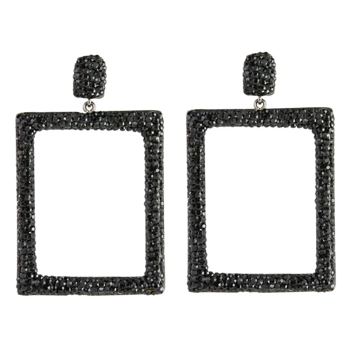 Tomfoolery Rectangular Drop Crystal Earrings Discount