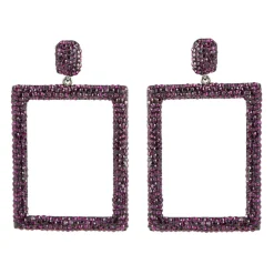Tomfoolery Rectangular Drop Crystal Earrings Discount
