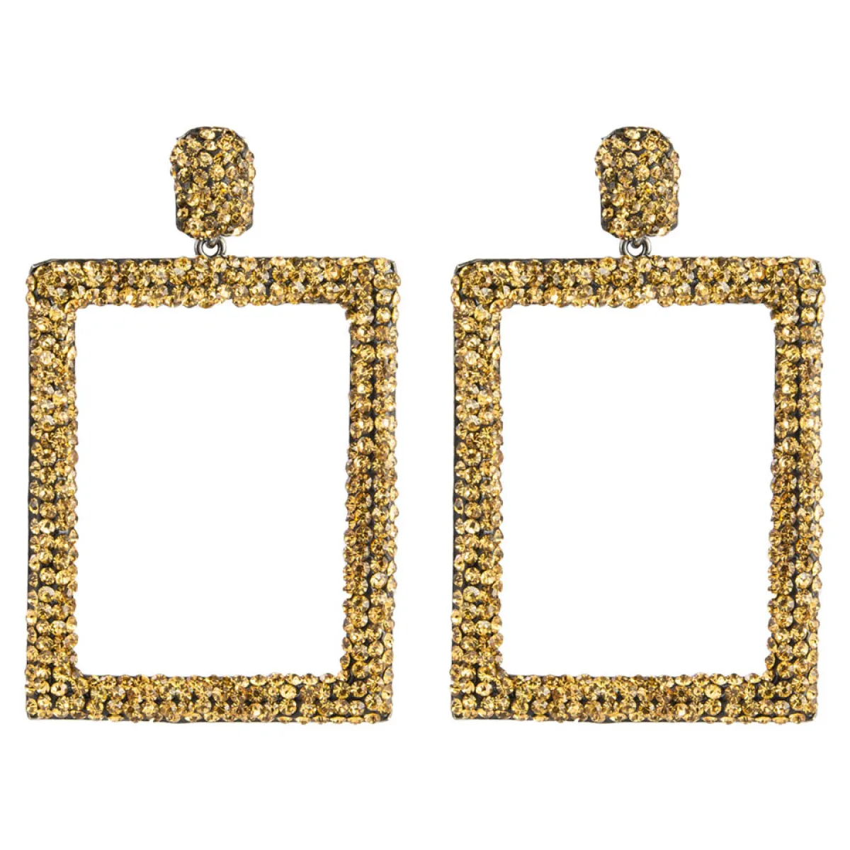 Tomfoolery Rectangular Drop Crystal Earrings Discount