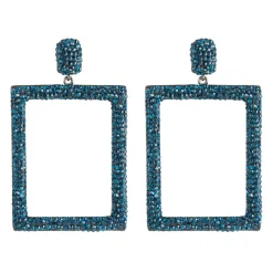 Tomfoolery Rectangular Drop Crystal Earrings Discount