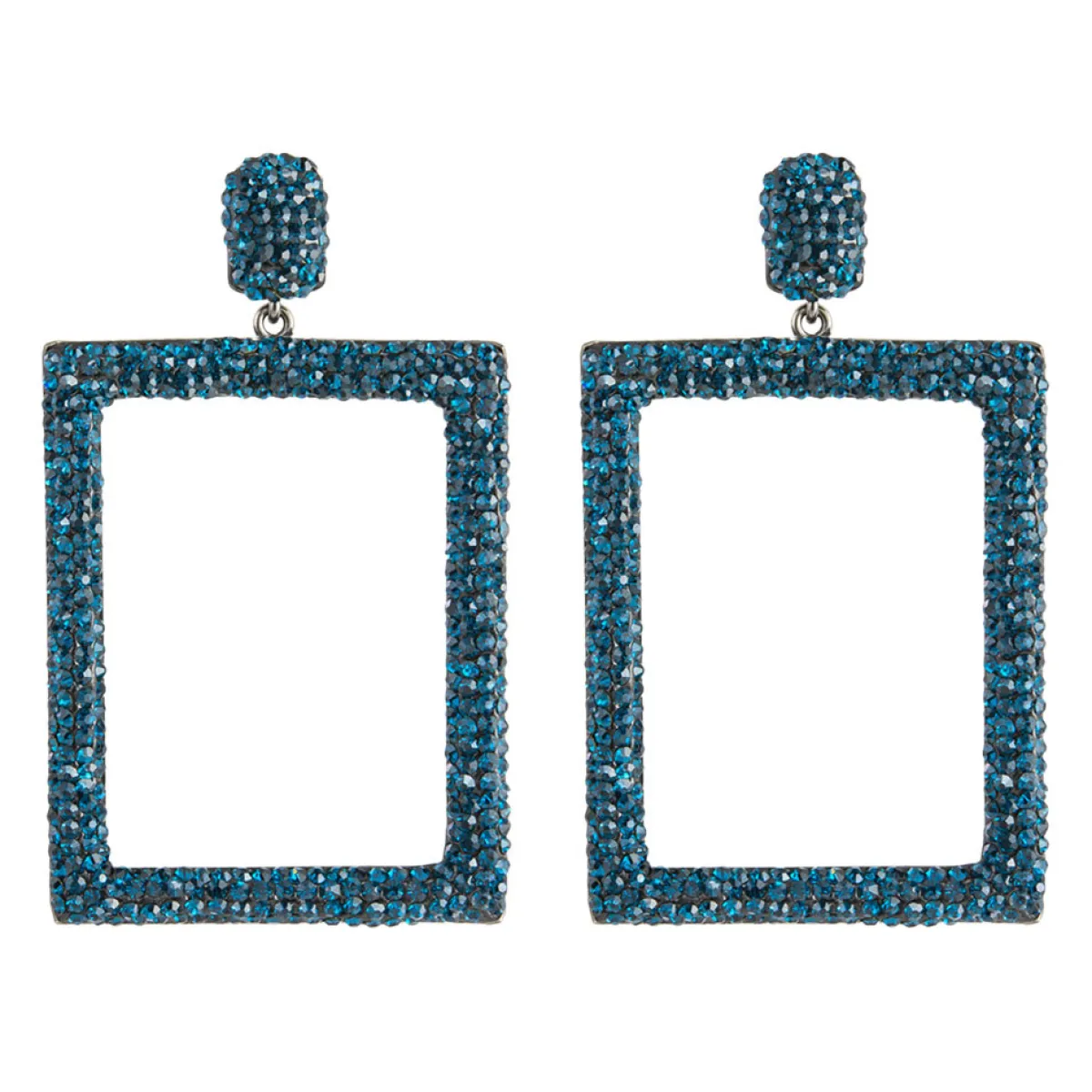 Tomfoolery Rectangular Drop Crystal Earrings Discount