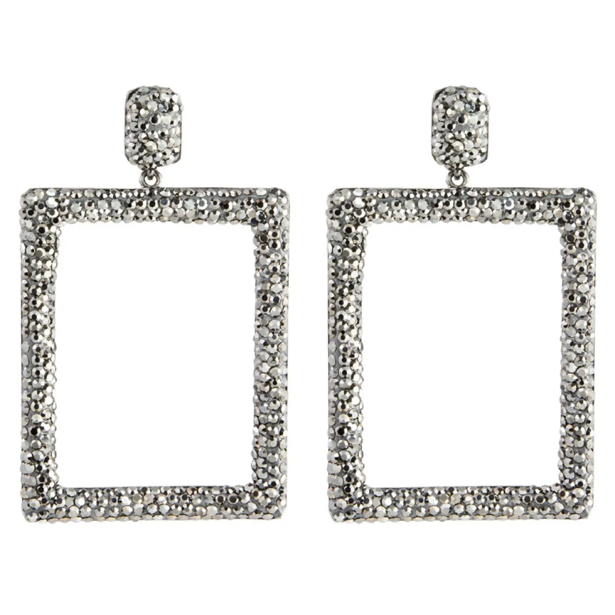 Tomfoolery Rectangular Drop Crystal Earrings Discount