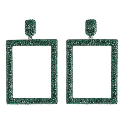Tomfoolery Rectangular Drop Crystal Earrings Discount