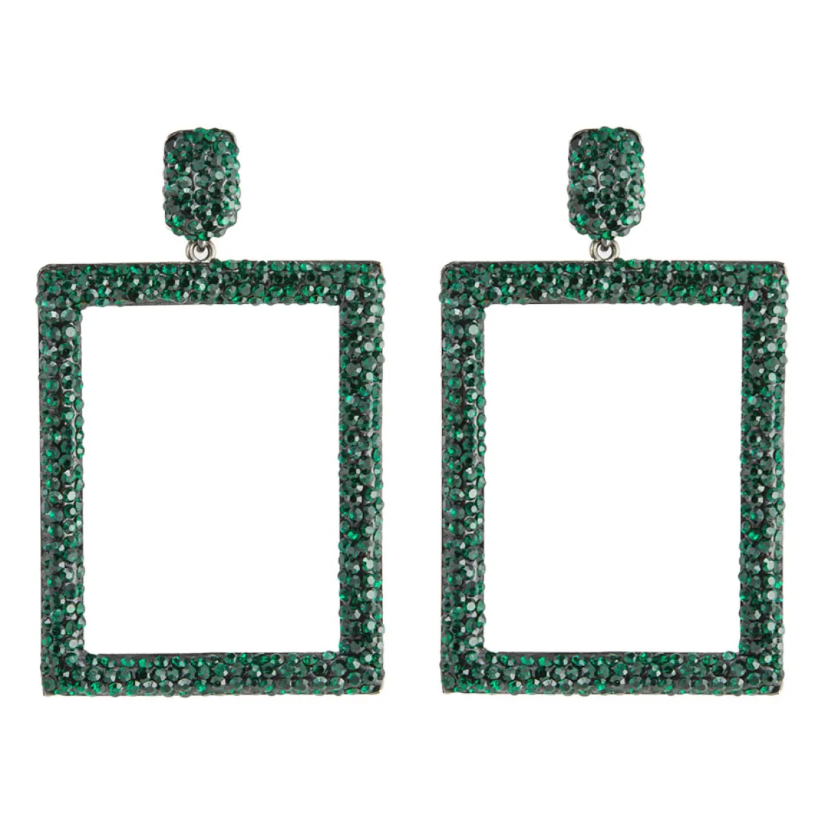 Tomfoolery Rectangular Drop Crystal Earrings Discount