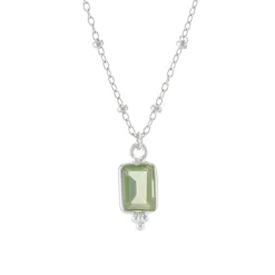 Tomfoolery Rectangular Triple Bead Green Amethyst Pendant Hot