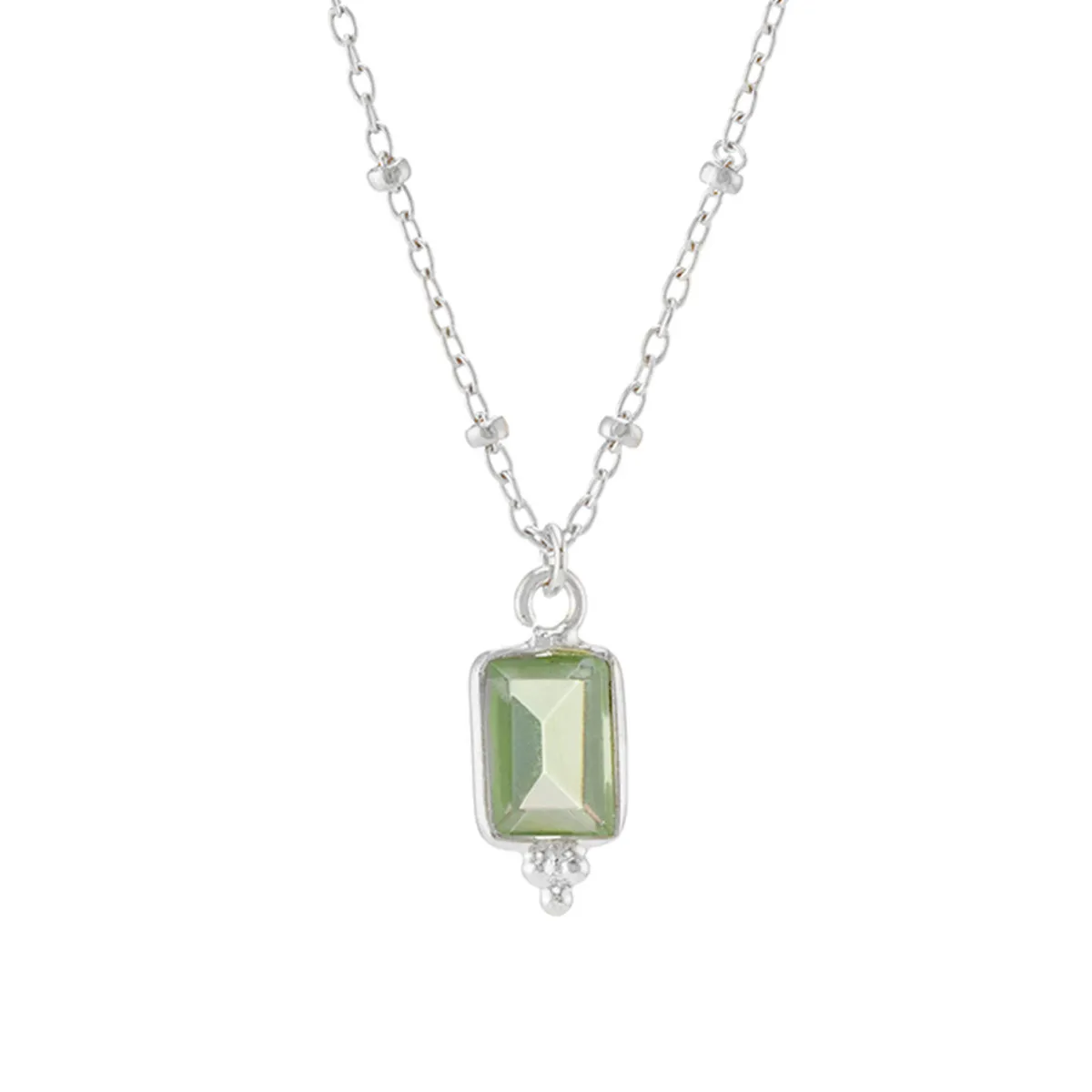 Tomfoolery Rectangular Triple Bead Green Amethyst Pendant Hot