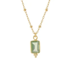 Tomfoolery Rectangular Triple Bead Green Amethyst Pendant Hot