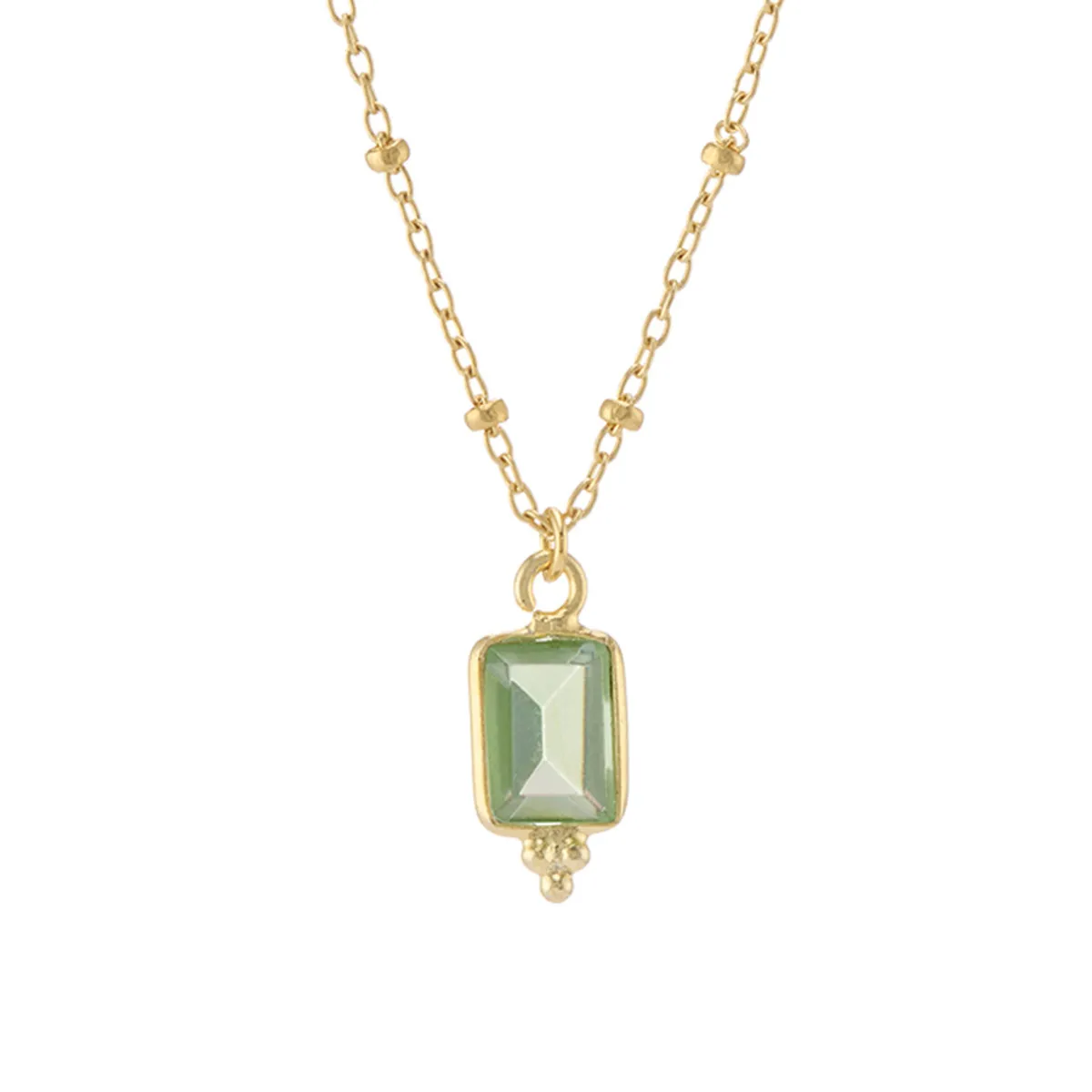 Tomfoolery Rectangular Triple Bead Green Amethyst Pendant Hot
