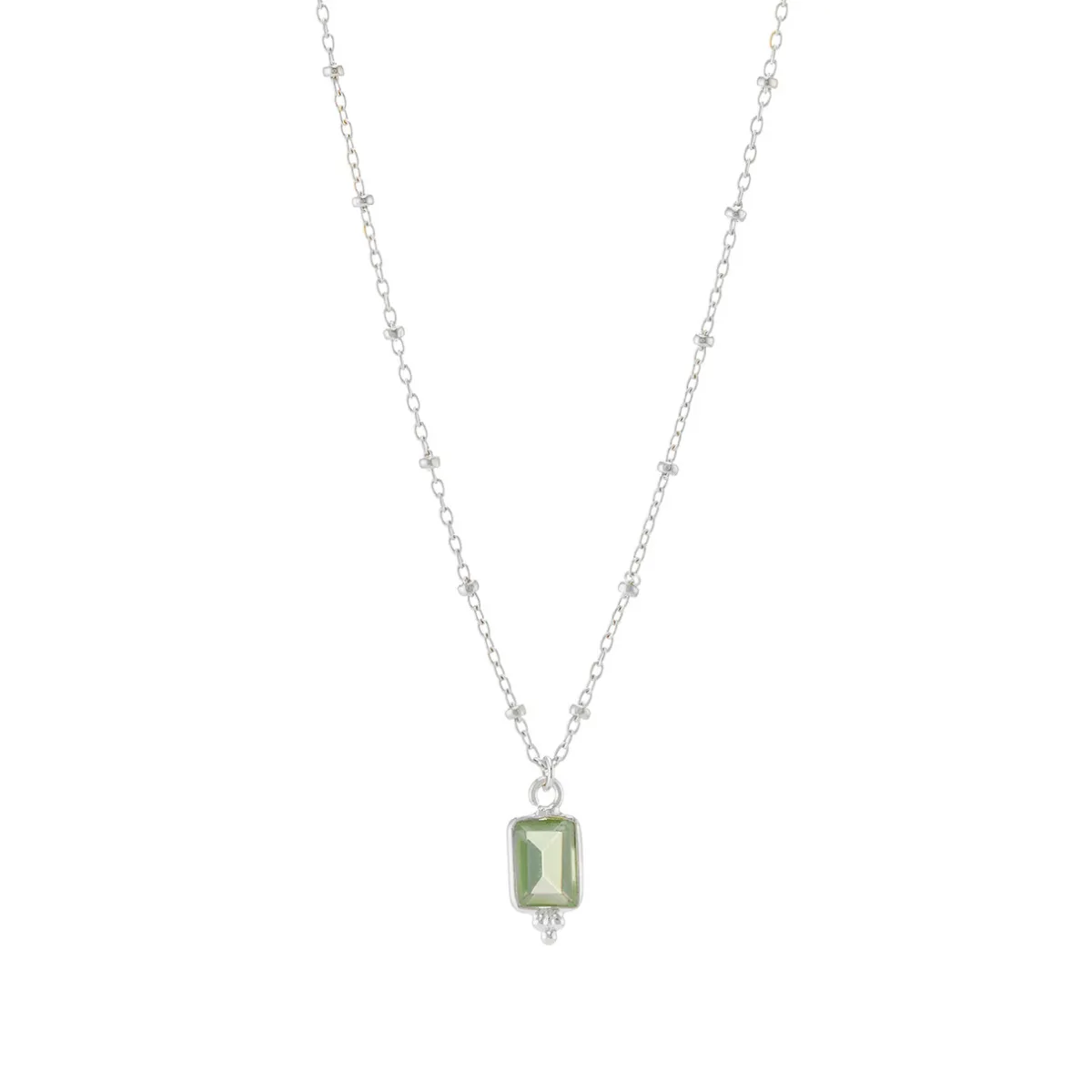 Tomfoolery Rectangular Triple Bead Green Amethyst Pendant Hot