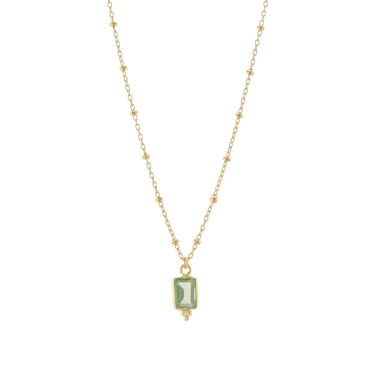Tomfoolery Rectangular Triple Bead Green Amethyst Pendant Hot