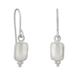 Tomfoolery Rectangular Triple Bead Pearl Drop Earrings Sale