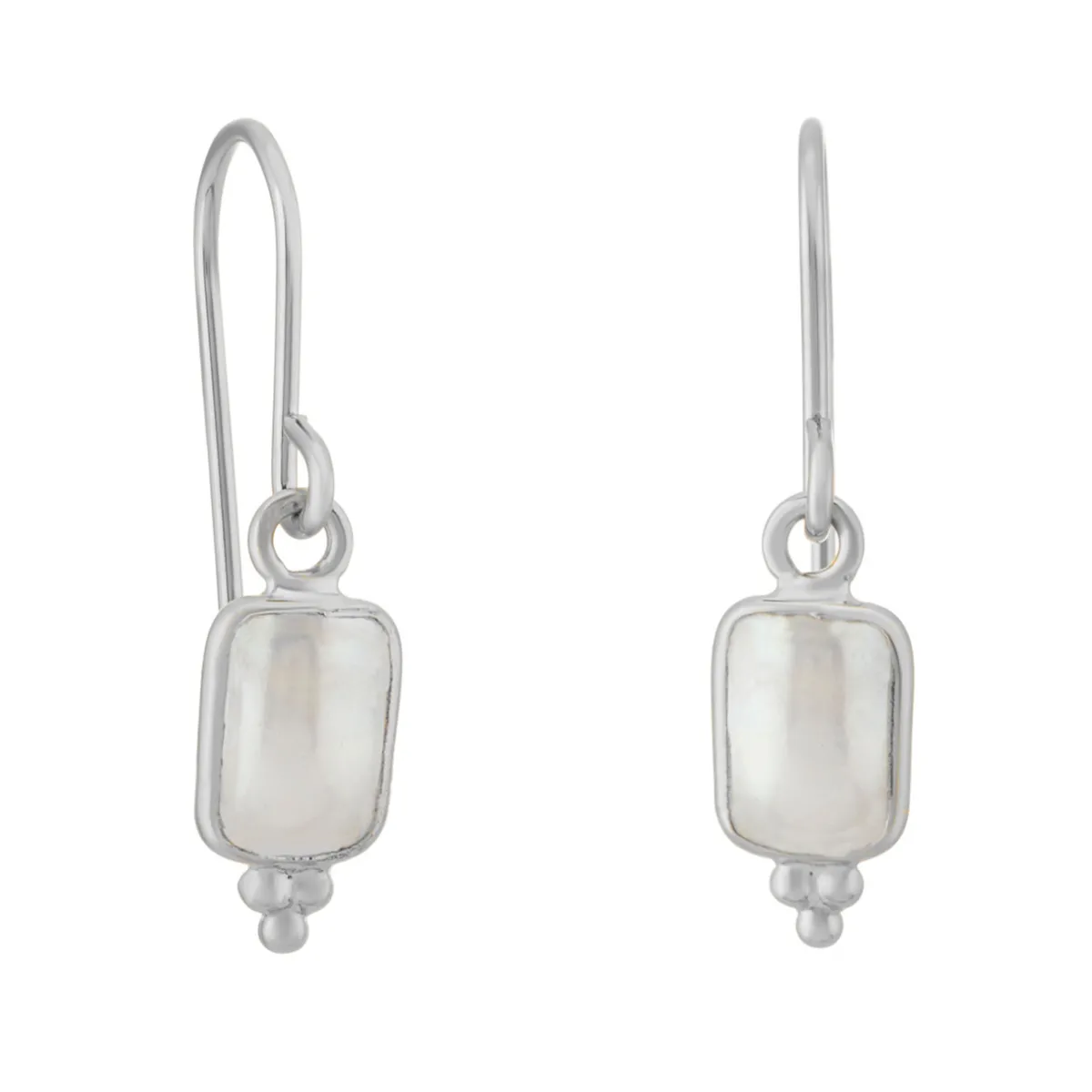 Tomfoolery Rectangular Triple Bead Pearl Drop Earrings Sale