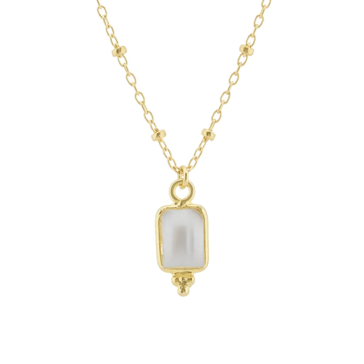Tomfoolery Rectangular Triple Bead Pearl Pendant Online
