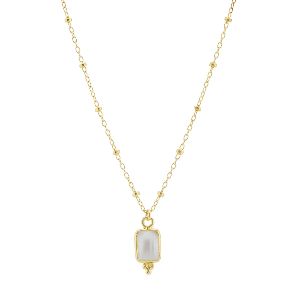 Tomfoolery Rectangular Triple Bead Pearl Pendant Online