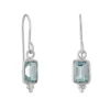 Tomfoolery Rectangular Triple Bead Sky Blue Topaz Drop Earrings Discount
