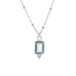 Tomfoolery Rectangular Triple Bead Sky Blue Topaz Pendant Sale