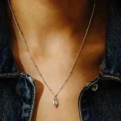 Tomfoolery Rectangular Triple Bead Sky Blue Topaz Pendant Sale