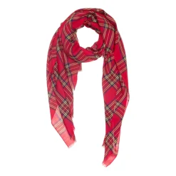 Tomfoolery Red, Blue and Yellow Highland Check Scarf Outlet