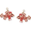 Tomfoolery Red Lionfish Beaded Earrings Clearance