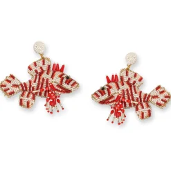 Tomfoolery Red Lionfish Beaded Earrings Clearance