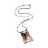 Tomfoolery Red Liquid Lucite Hand Painted Foldover Pendant New