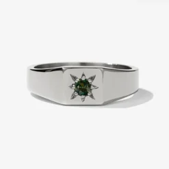 Tomfoolery Remy Signet Ring with Green Sapphire Best