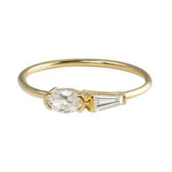 Tomfoolery René Oval & Tapered Baguette Midi Diamond Ring Discount