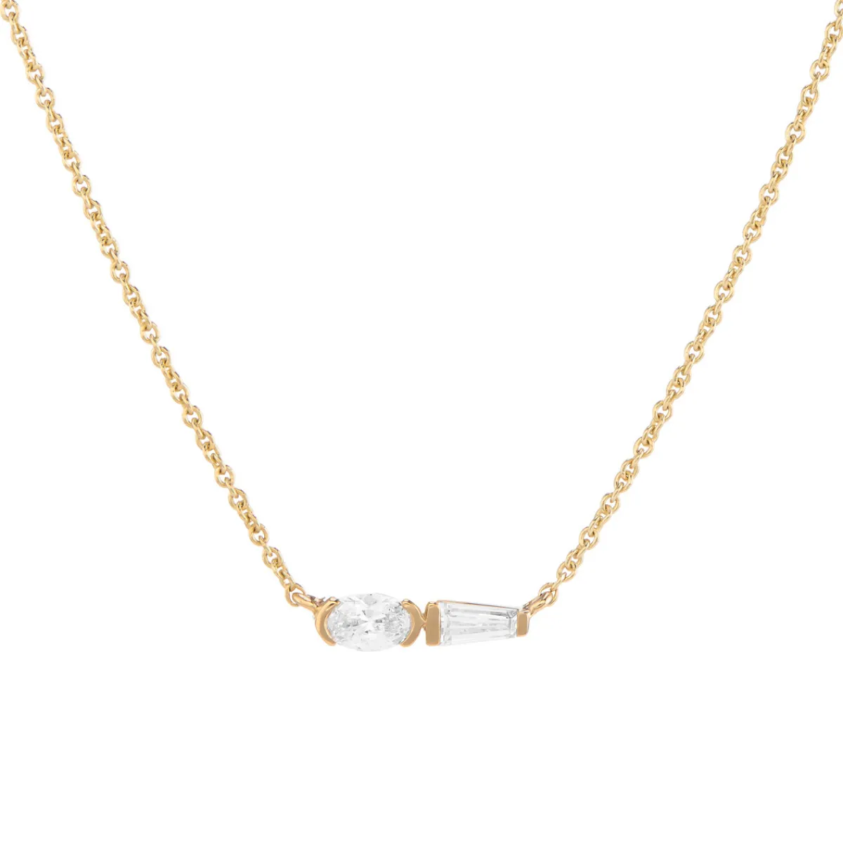 Tomfoolery Rene Oval & Tapered Baguette Midi Diamond Pendant Outlet