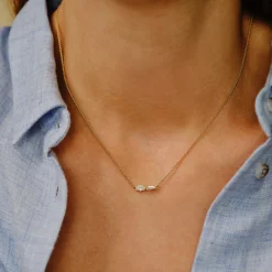 Tomfoolery Rene Oval & Tapered Baguette Midi Diamond Pendant Outlet