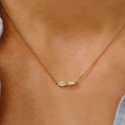 Tomfoolery Rene Oval & Tapered Baguette Midi Diamond Pendant Outlet