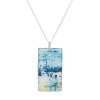Tomfoolery Resin Coated Rectangle Pendant in Dusty Blue Sale