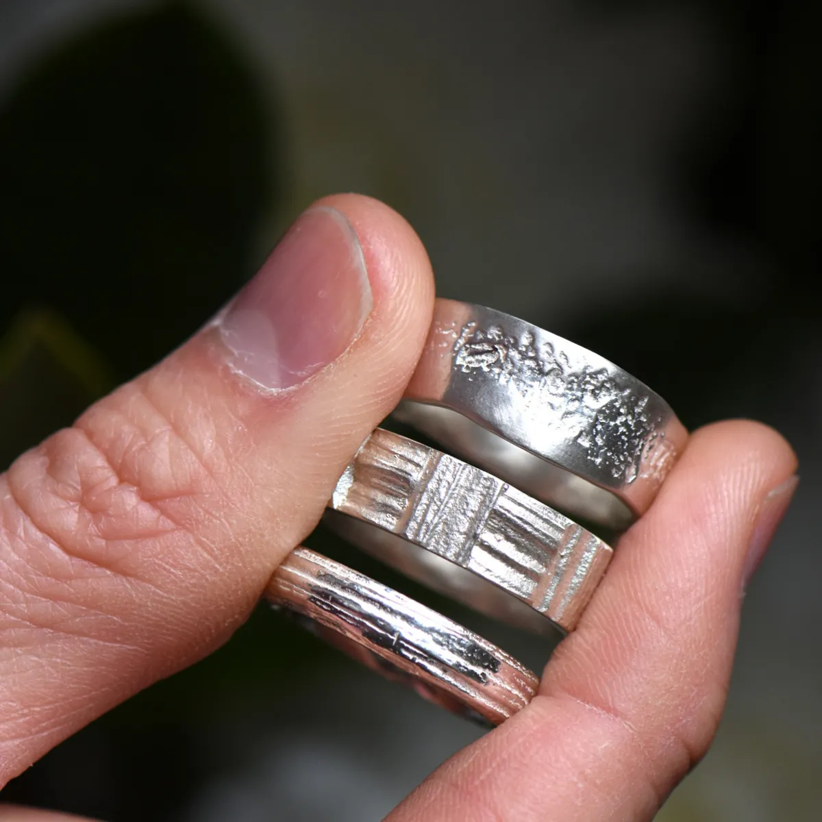 Tomfoolery Reverse Oak Ring in Silver Sale