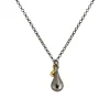 Tomfoolery Rhodium Plated Silver & 14ct Gold Double Pebble Pendant Clearance