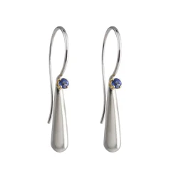 Tomfoolery Rhodium Plated Silver and 14ct Gold Drop Pendant Earrings Fashion