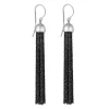 Tomfoolery Rhodium Plated Silver Chain Hook Drop Earrings Outlet