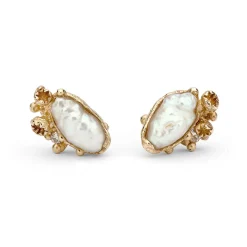 Tomfoolery Rice Pearl Encrusted Studs with Barnacles Discount